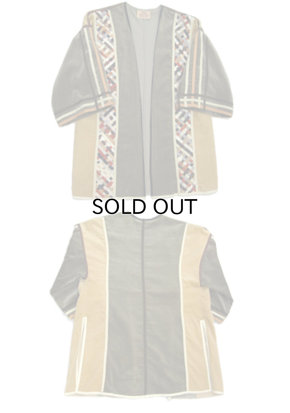 画像4: 1970's "THE FRENCH CLIQUE" Design Harf Sleeve Jacket BEIGE / OLIVE size S (表記 なし) (4)