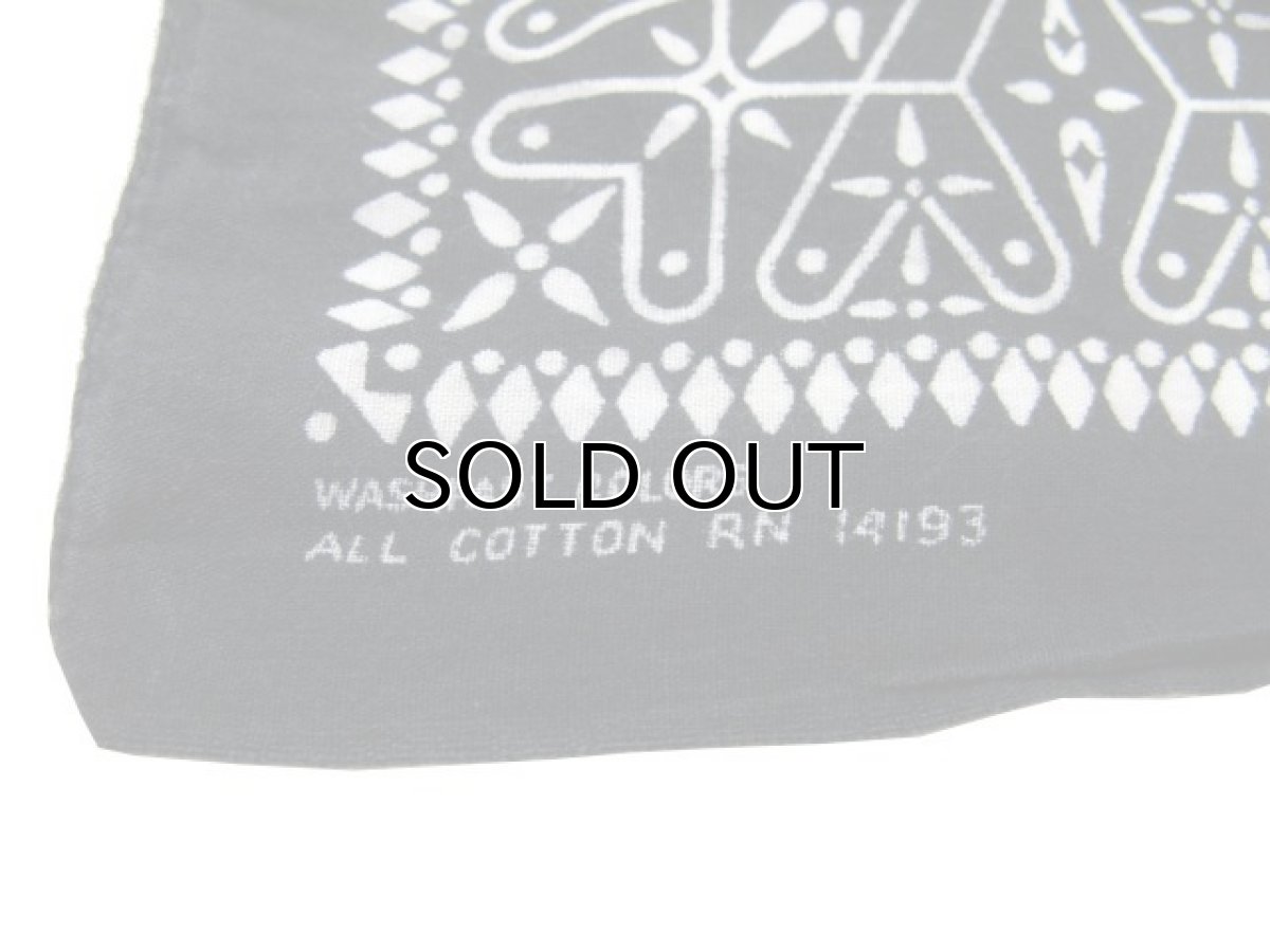 画像2: OLD BANDANNA "CROSS" BLACK 52 cm x 53 cm (2)