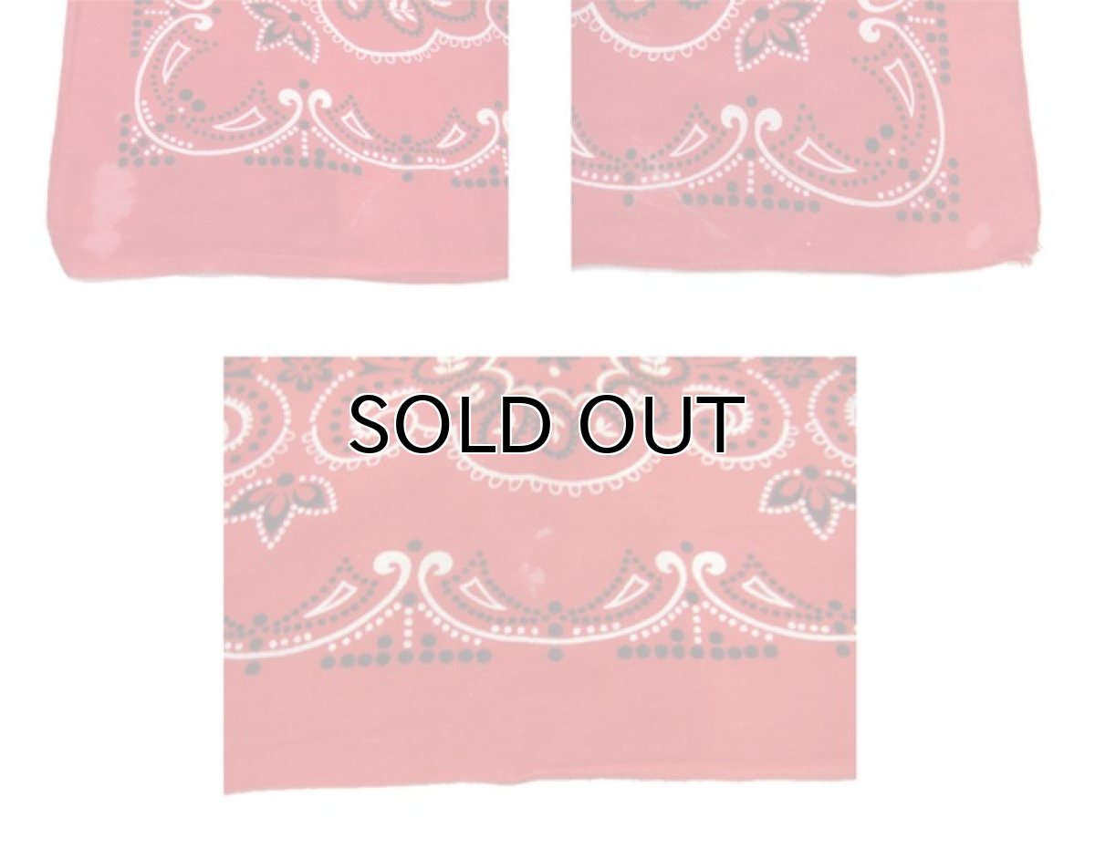 画像5: OLD BANDANNA  "Paisley"　RED  59 cm x 59 cm (5)