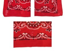 画像5: OLD BANDANNA  "Paisley"　RED  59 cm x 59 cm (5)