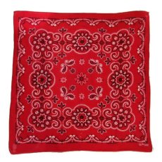 画像1: OLD BANDANNA  "Paisley"　RED  59 cm x 59 cm (1)