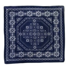 画像1: OLD BANDANNA  one washed　NAVY  55 x 52.5 cm (1)