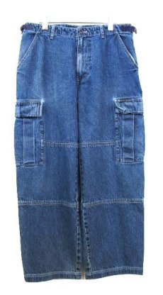 画像1: "DKNY JEANS" Denim Cargo Pants　Blue Denim　size w 33 inch (表記 w 32) (1)