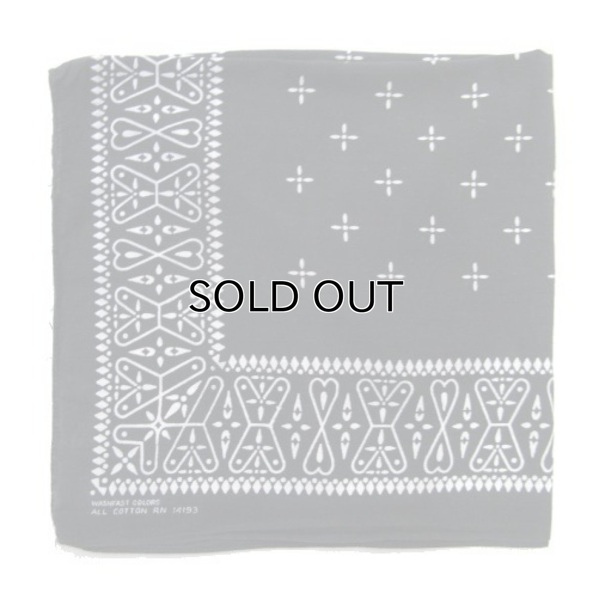 画像3: OLD BANDANNA "CROSS" BLACK 52 cm x 53 cm (3)