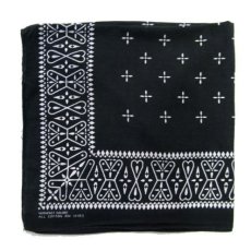 画像3: OLD BANDANNA "CROSS"　BLACK　52 cm x 53 cm (3)