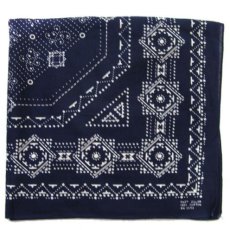 画像3: OLD BANDANNA  one washed　NAVY  55 x 52.5 cm (3)