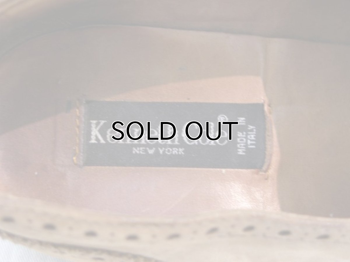 画像4: 1990's "Kenneth Cole" Wing Tip Leather Slip-on BEIGE size 10 D ( 28cm ) (4)