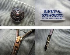 画像5: 1970's Levi's STA-PREST big "E" Twill Pants　GREEN　size w 30 inch  (表記 不明) (5)