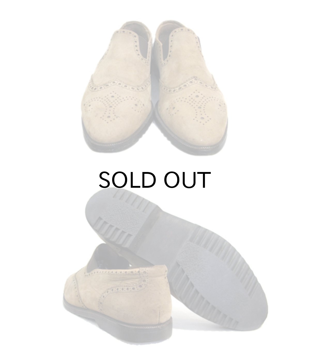 画像5: 1990's "Kenneth Cole" Wing Tip Leather Slip-on BEIGE size 10 D ( 28cm ) (5)