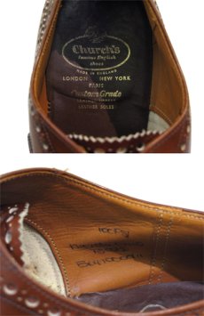画像5: "Church's" Wing Tip Leather Shoes made in ENGLAND　BROWN　size 約 29cm (表記 不明) (5)