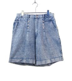 画像1: 1980's~ "Caivin Klein" Chemical Wash Denim Shorts　Blue Denim　size 29.5 inch (表記 30) (1)