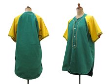 画像2: 1950's~ "Pacific Athletic Co." Cotton Baseball Shirts　Green / Yellow　size L (表記 L) (2)