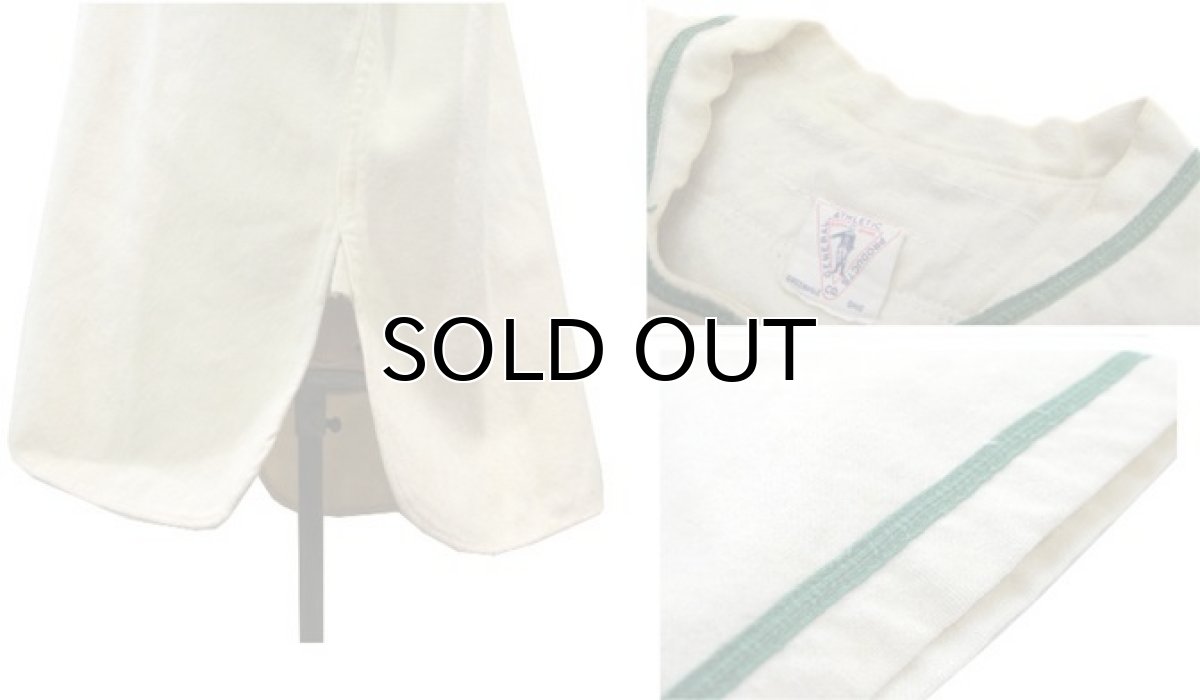 画像3: 1940-50's "General Athletic Product Co." Wool Baseball Shirts Natural / Green size L - XL (表記 なし) (3)