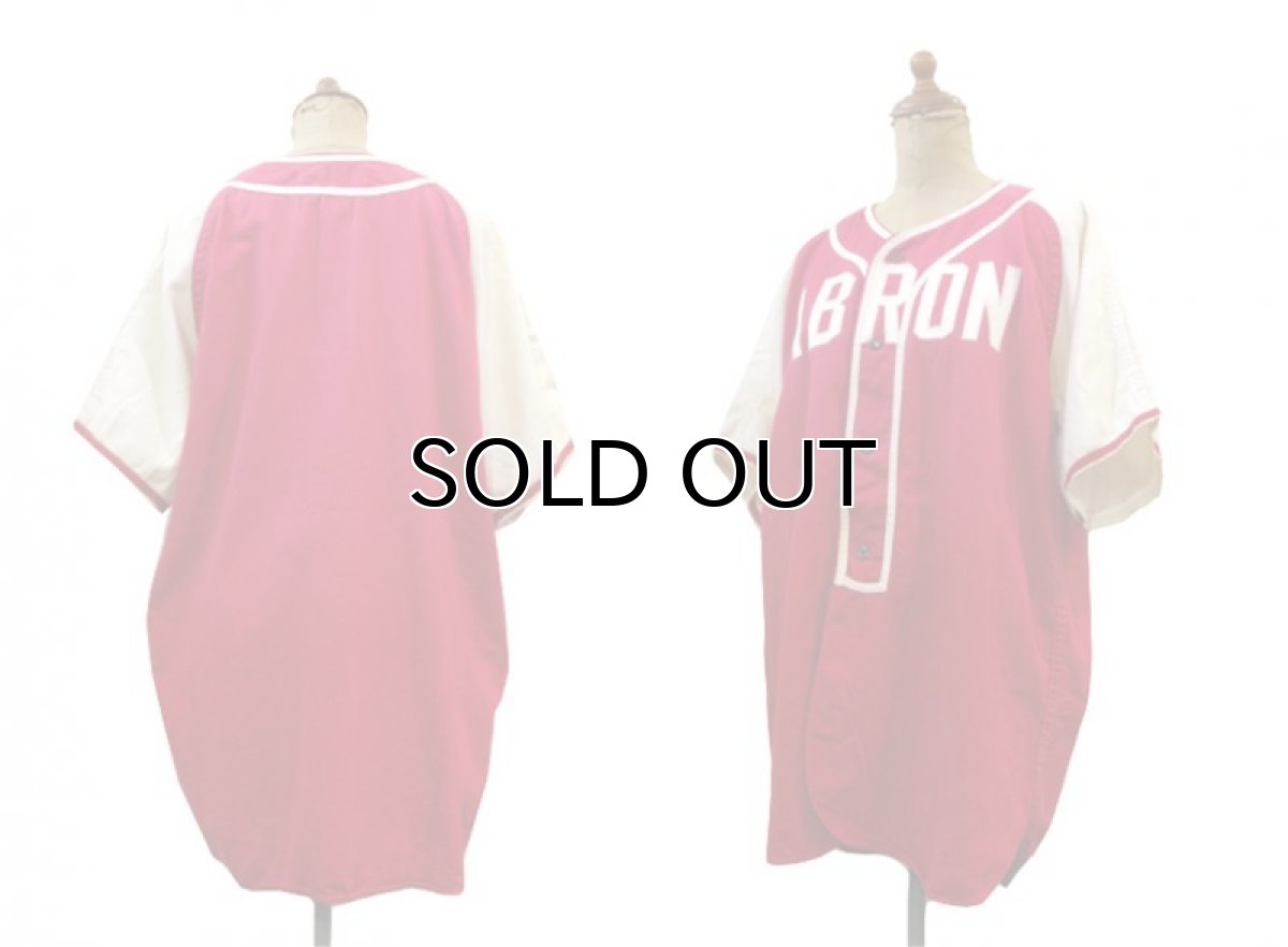 画像2: 1950's~ "ABRON" Cotton Baseball Shirts RED / WHITE size M (表記 M) (2)