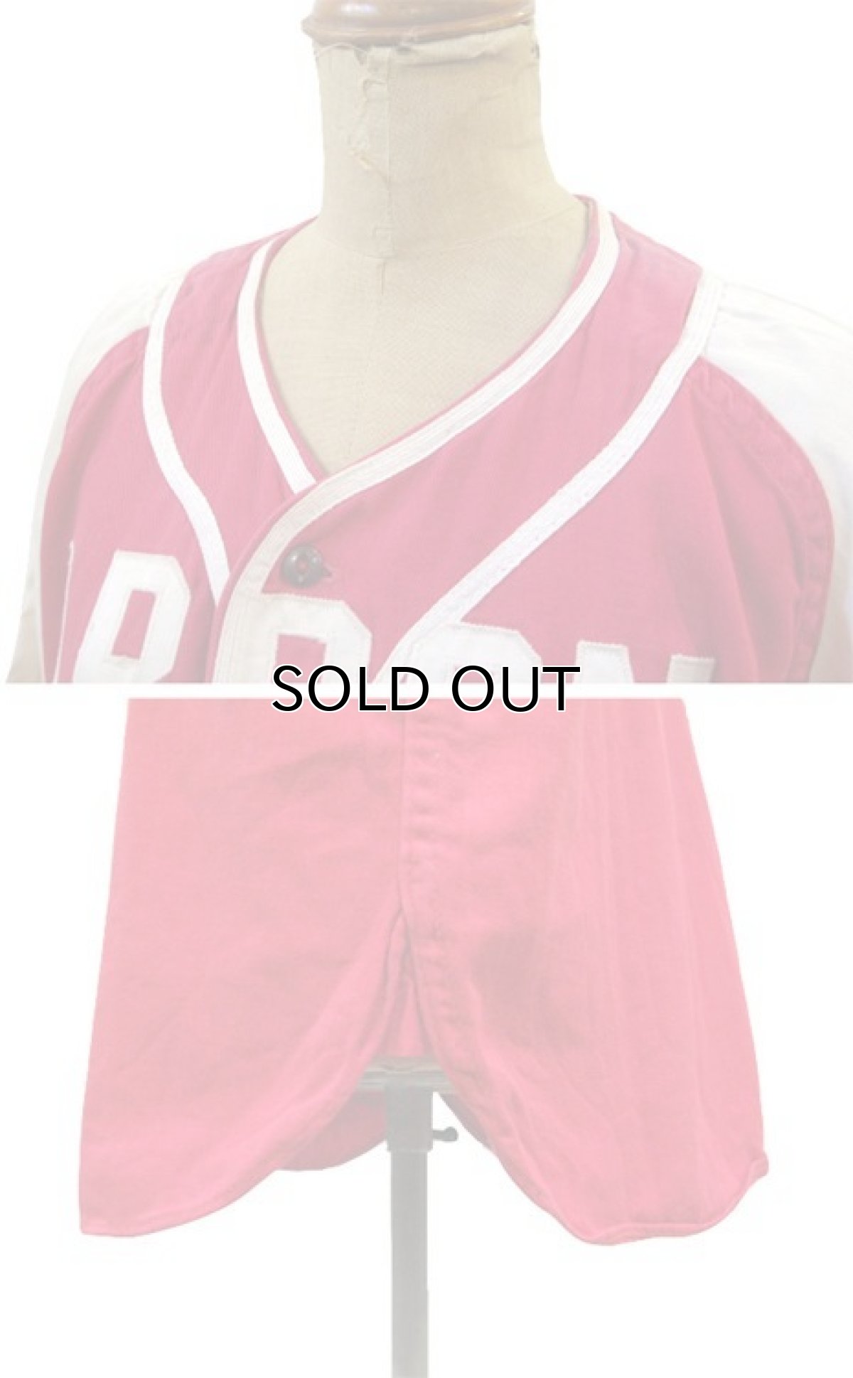 画像5: 1950's~ "ABRON" Cotton Baseball Shirts RED / WHITE size M (表記 M) (5)