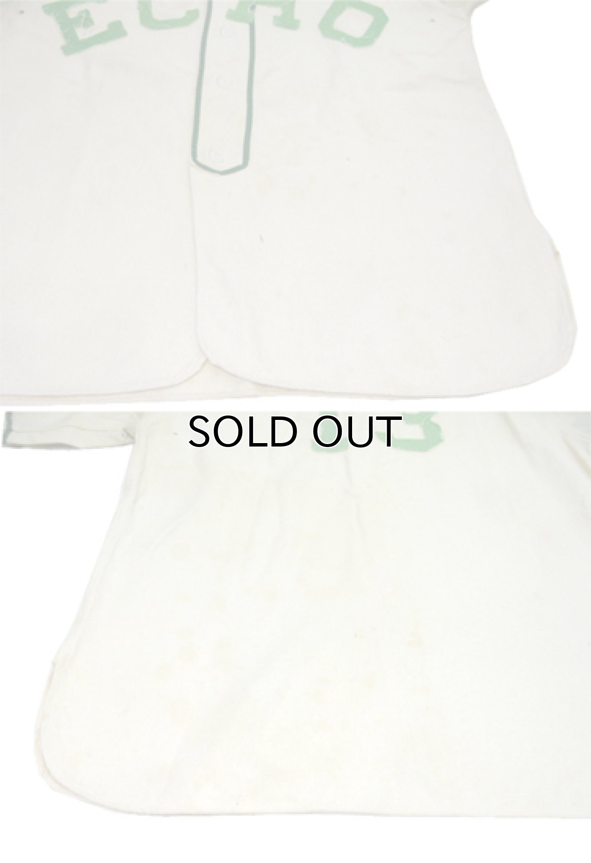 画像5: 1940-50's "General Athletic Product Co." Wool Baseball Shirts Natural / Green size L - XL (表記 なし) (5)