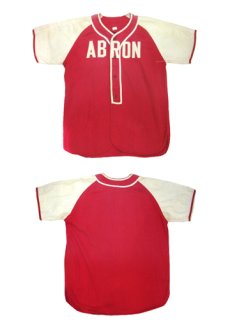 画像4: 1950's~ "ABRON" Cotton Baseball Shirts　RED / WHITE　size M (表記 M) (4)