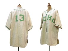 画像2: 1940-50's "General Athletic Product Co." Wool Baseball Shirts　Natural / Green　size L - XL (表記 なし) (2)