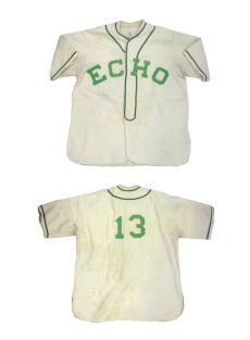 画像4: 1940-50's "General Athletic Product Co." Wool Baseball Shirts　Natural / Green　size L - XL (表記 なし) (4)