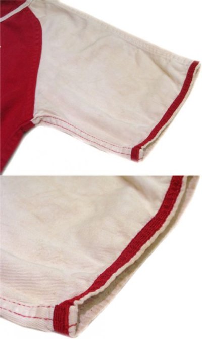 画像2: 1950's~ "ABRON" Cotton Baseball Shirts　RED / WHITE　size M (表記 M)