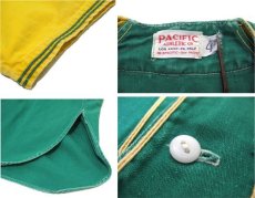 画像3: 1950's~ "Pacific Athletic Co." Cotton Baseball Shirts　Green / Yellow　size L (表記 L) (3)