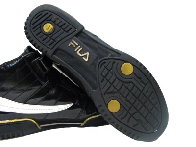 画像1: FILA Hi-Cut Enamel Sneaker　BLACK / WHITE / GOLD　size 13 ( 31 cm)