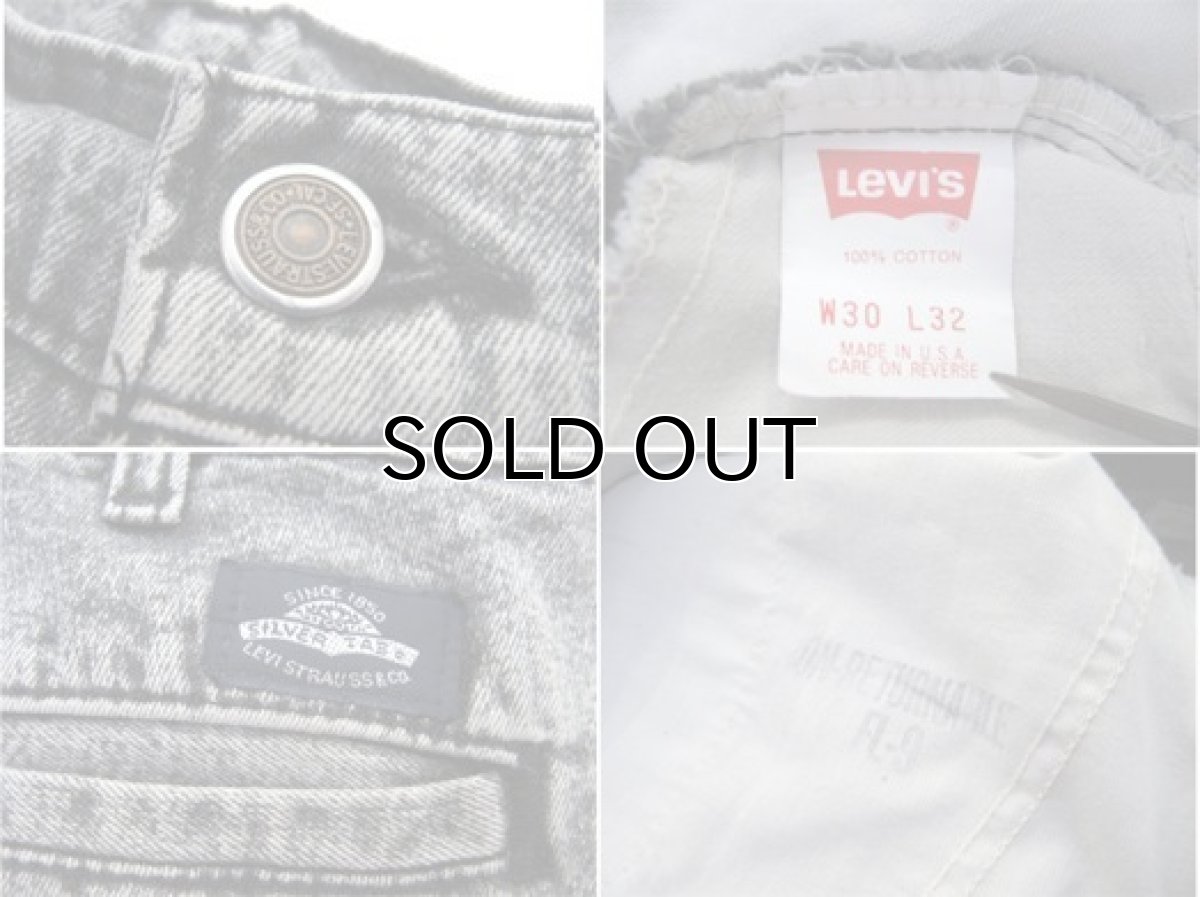 画像4: A)1990's Levi's "SILVER TAB" Chemical Wash Denim Trousers Black Denim size w 31 inch (表記 30 x 32) (4)