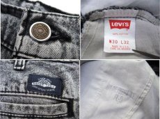 画像4: A)1990's Levi's "SILVER TAB" Chemical Wash Denim Trousers　Black Denim　size w 31 inch (表記 30 x 32) (4)