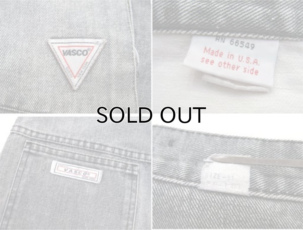 画像3: 1980's "VASCO" Design Black Denim Pants　Fade Black　size 31.5 inch (表記 w 31) (3)