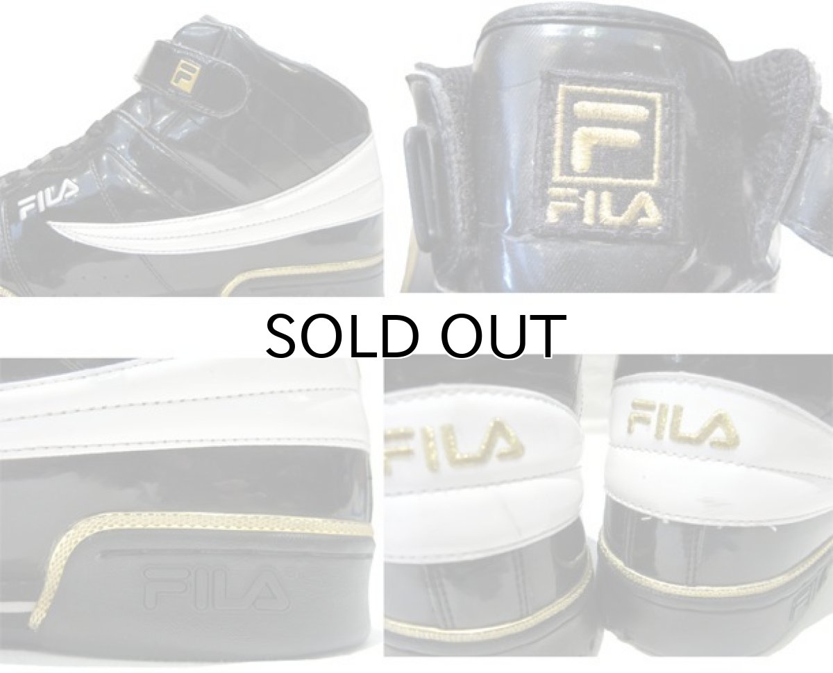 画像4: FILA Hi-Cut Enamel Sneaker　BLACK / WHITE / GOLD　size 13 ( 31 cm) (4)
