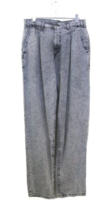 画像1: A)1990's Levi's "SILVER TAB" Chemical Wash Denim Trousers　Black Denim　size w 31 inch (表記 30 x 32) (1)