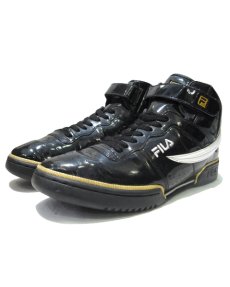 画像1: FILA Hi-Cut Enamel Sneaker　BLACK / WHITE / GOLD　size 13 ( 31 cm) (1)