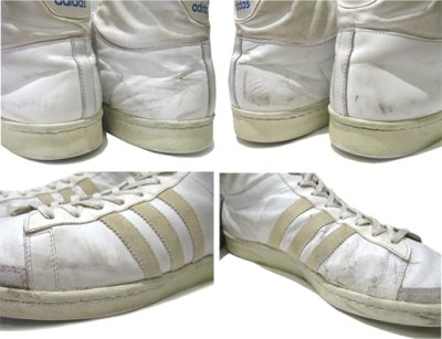 画像1: 1970-80's adidas "JABBAR" Hi-Cut Basketball Shoes made in France　WHITE　size 11 (表記 29 cm)