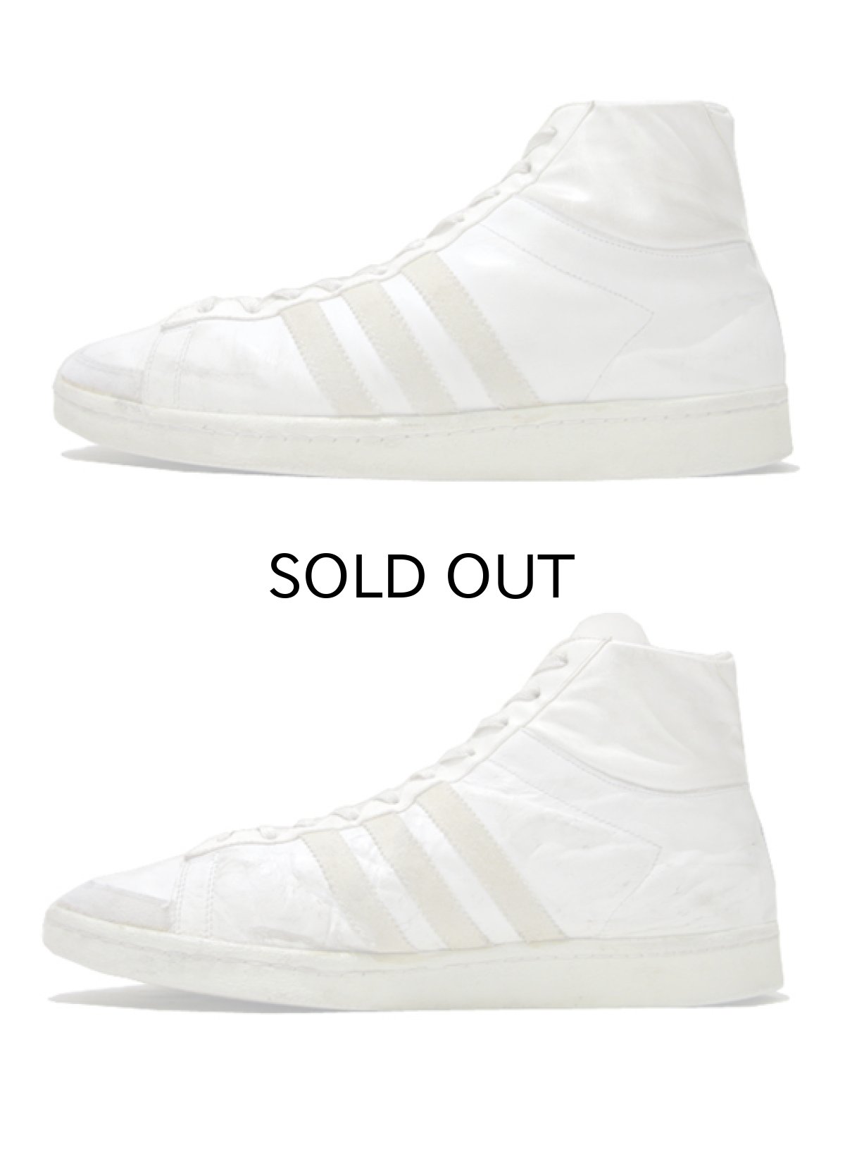 画像2: 1970-80's adidas "JABBAR" Hi-Cut Basketball Shoes made in France　WHITE　size 11 (表記 29 cm) (2)