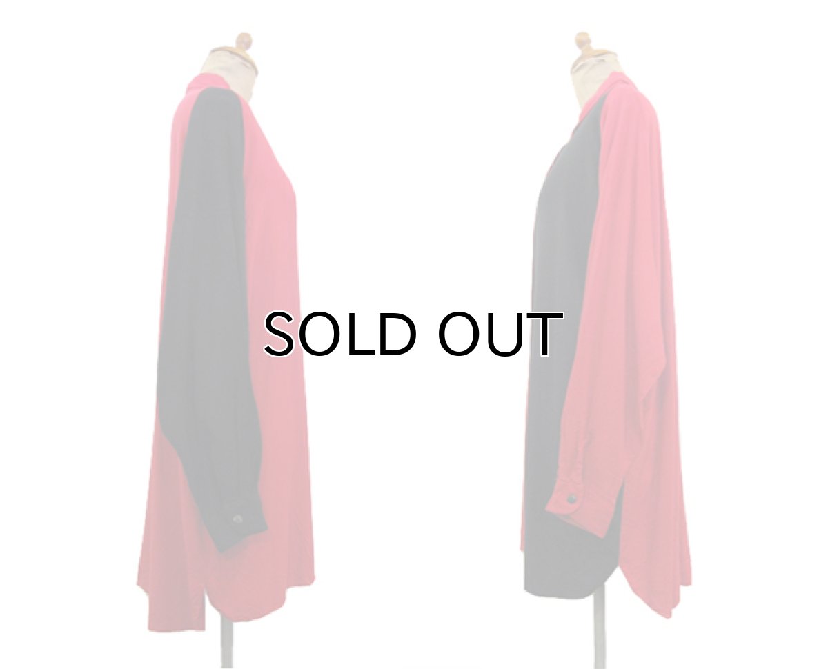 画像4: 1990's~ "STEFANO" L/S Design Rayon Shirts RED / BLACK size L (表記 18 - 20) (4)