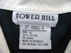 画像4: 1990's~ "TOWER HILL" L/S Design Rayon Shirts　GREEN / NATURAL　size M - L (表記 L) (4)