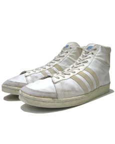 画像1: 1970-80's adidas "JABBAR" Hi-Cut Basketball Shoes made in France　WHITE　size 11 (表記 29 cm) (1)