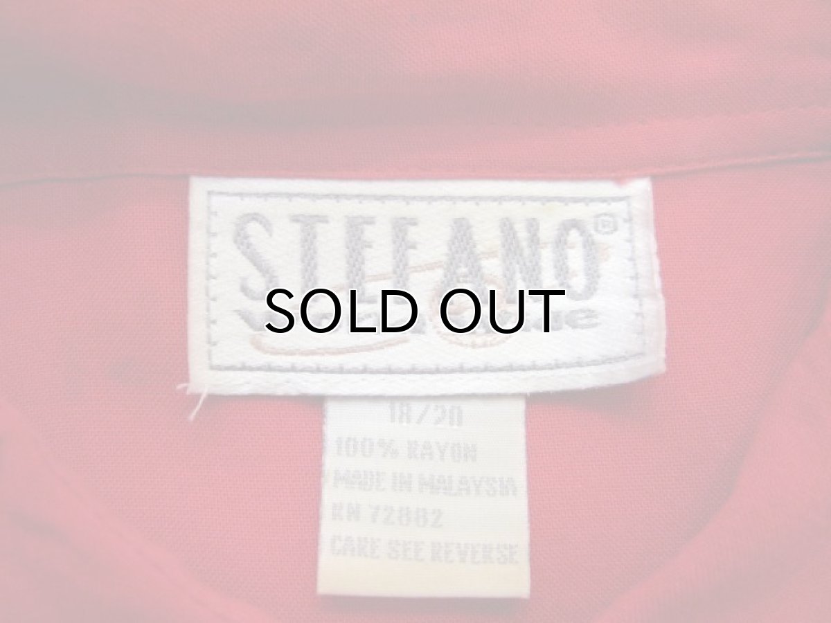 画像3: 1990's~ "STEFANO" L/S Design Rayon Shirts RED / BLACK size L (表記 18 - 20) (3)