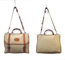 画像2: LINEN / LEATHER Shoulder Bag　BEIGE / BROWN　made in ITALY (2)