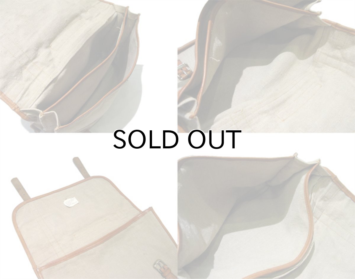 画像4: LINEN / LEATHER Shoulder Bag　BEIGE / BROWN　made in ITALY (4)