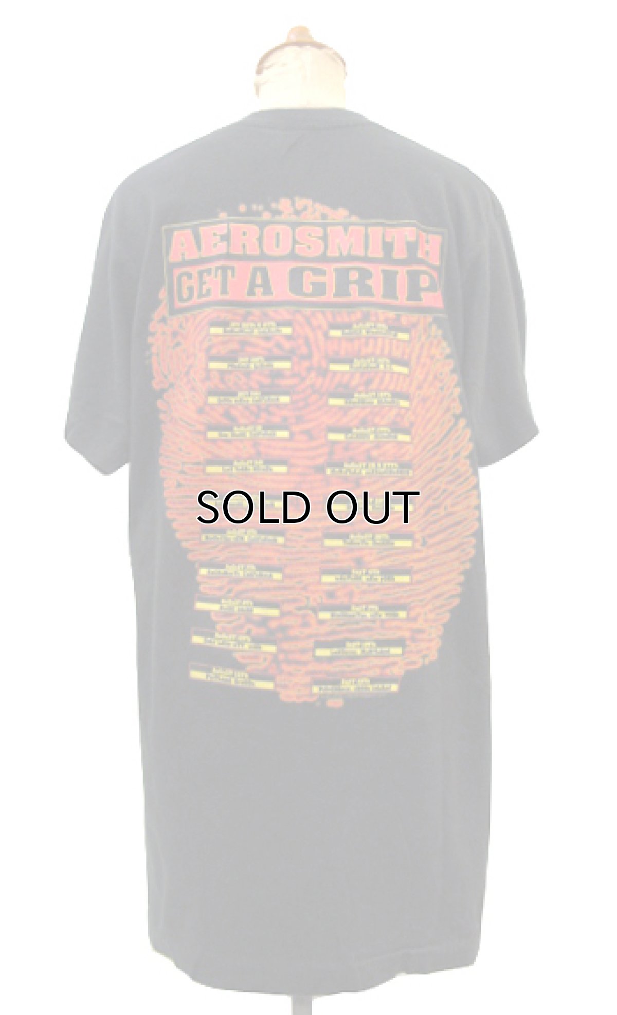 画像2: 1990's Fruit of the Room "AERO SMITH" Tour T-Shirts BLACK size M - L (表記 L) (2)