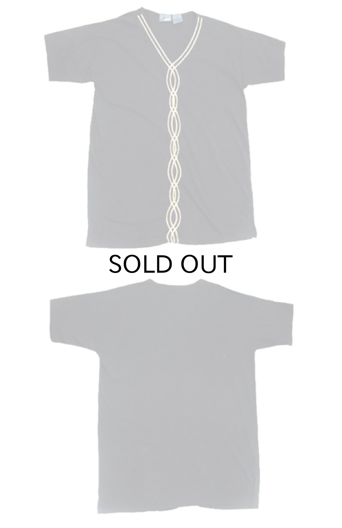 画像4: 1990's "Liz Wear" V-neck S/S Design Tops BLACK size L (表記 S) (4)