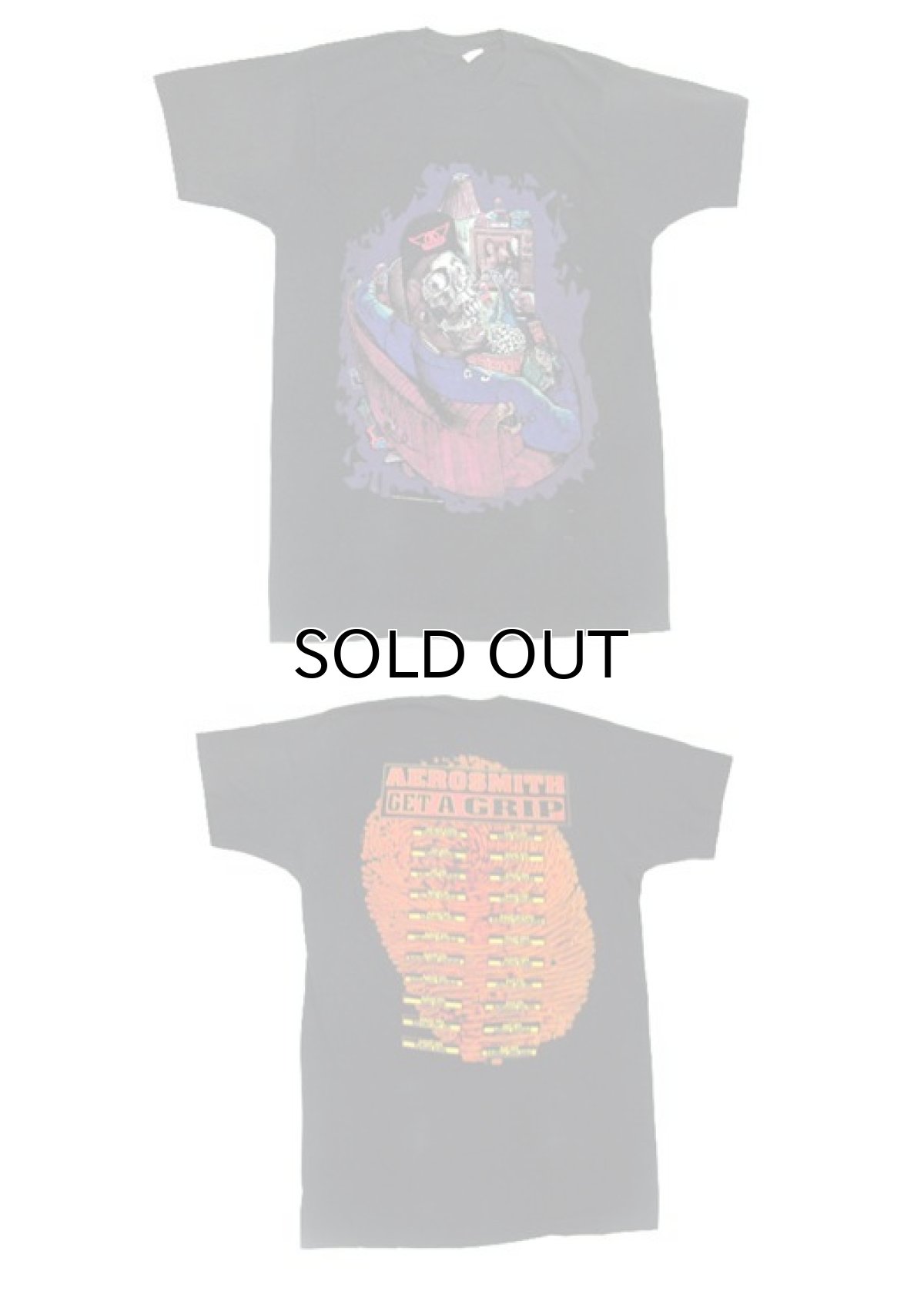 画像4: 1990's Fruit of the Room "AERO SMITH" Tour T-Shirts BLACK size M - L (表記 L) (4)