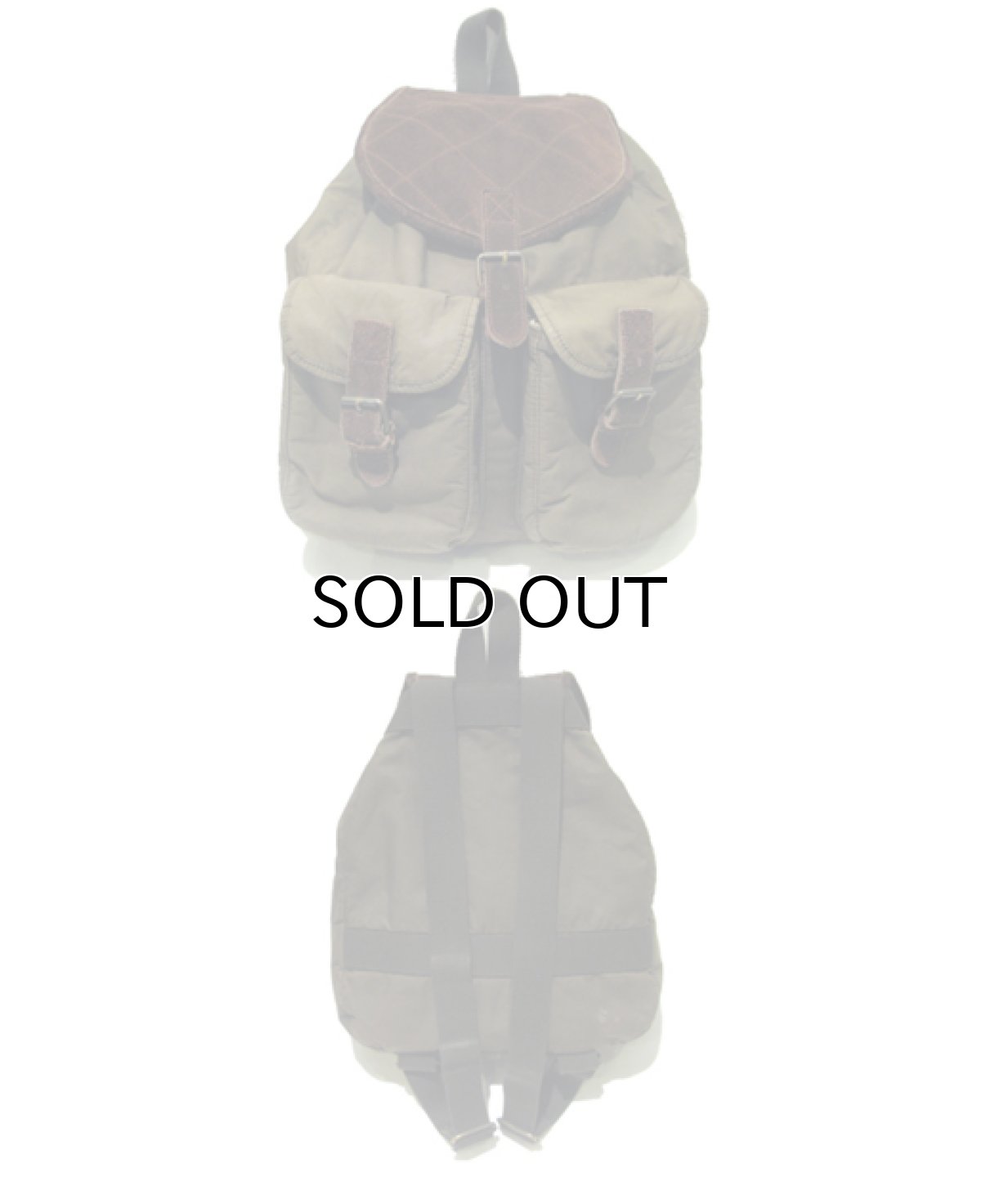 画像3: 1980's BANANA REPUBLIC  Cotton / Suede Back Pack　OLIVE / BROWN (3)