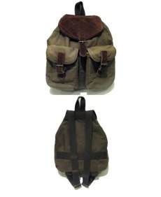 画像3: 1980's BANANA REPUBLIC  Cotton / Suede Back Pack　OLIVE / BROWN (3)