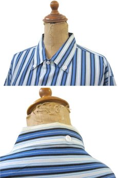 画像3: 1960's "McCall" L/S Stripe Shirts　Blue / Sax　size M (表記 15 - 15 1/2) (3)