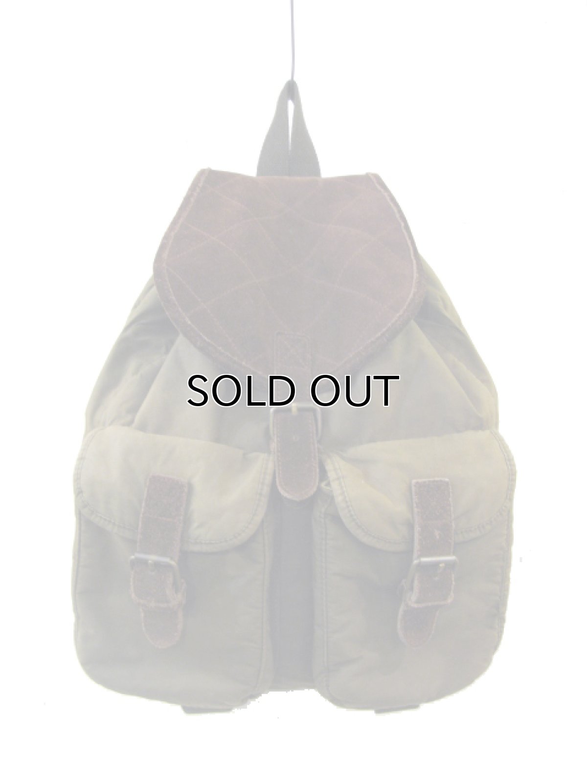 画像2: 1980's BANANA REPUBLIC  Cotton / Suede Back Pack　OLIVE / BROWN (2)