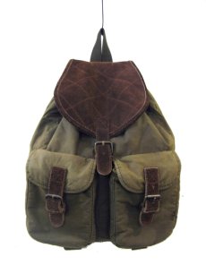 画像2: 1980's BANANA REPUBLIC  Cotton / Suede Back Pack　OLIVE / BROWN (2)