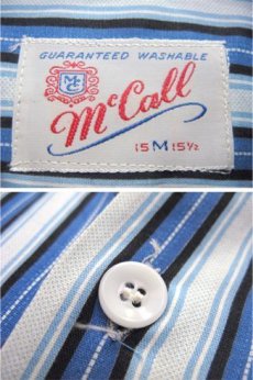 画像4: 1960's "McCall" L/S Stripe Shirts　Blue / Sax　size M (表記 15 - 15 1/2) (4)