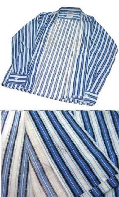 画像2: 1960's "McCall" L/S Stripe Shirts　Blue / Sax　size M (表記 15 - 15 1/2)